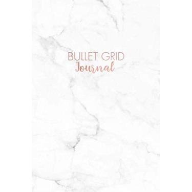 Imagem de Bullet Grid Journal: Soft White Marble and Faux Rose Gold Dot Grid Notebook/Journal (6 x 9 inches) - 120 Dot Pages