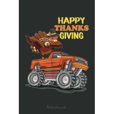 Imagem de Monster Truck Dabbing Turkey Hooray Happy Thanksgiving Boys Notebook Vintage: Cute Trendy Dinosaur Wide Ruled Paper Notebook Journal | Pretty Wide ... for Home School College for Writing Notes