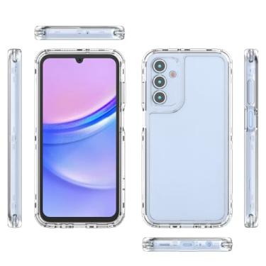 Imagem de Compatível com Samsung Galaxy A15 5G, capa protetora 3 em 1 antiqueda e absorção de choque compatível com Samsung Galaxy A15 4G SM-A155F/DSN SM-A155P SM-A155R capa transparente