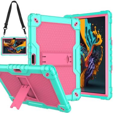 Imagem de Doemoil Capa para tablet Sky PAD 10 de 10,1 polegadas, híbrida, à prova de quedas, à prova de choque, capa protetora infantil para tablet Sky PAD 10 de 10,1 polegadas (verde/rosa)