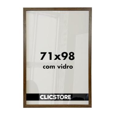 Imagem de Moldura Quadro 71x98 cm Decoração Criativa Quebra Cabeça Puzzle 2000 peças Parede Sala Escritório Game Office com Vidro (Tabaco)