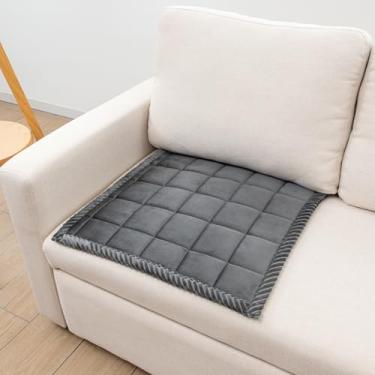 Imagem de TAOMOCASTL Capa de sofá lavável para cães, para cama de animal de estimação, felpuda, antiderrapante, para cães, crianças, animais de estimação, capa de sofá (cinza escuro, 53 x 53 cm/quadrado)
