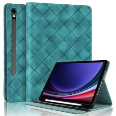 Imagem de Rosbtib Capa para Samsung Galaxy Tab S10 FE / S9 FE 10,9 polegadas com suporte para lápis, suporte de couro PU com vários ângulos de visualização compatível com Samsung Galaxy Tab S9 11 polegadas