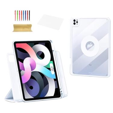 Imagem de Dteck Capa magnética inteligente para iPad Mini (A17 Pro/6ª geração) 21.1 cm 2024/2021 com capa transparente removível, suporte para lápis de carregamento, hibernar/despertar automático, capa