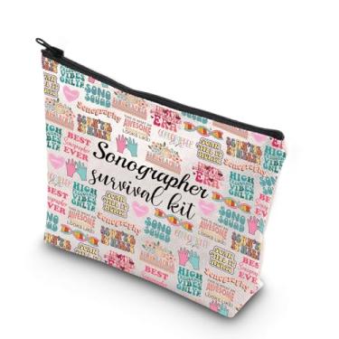 Imagem de WCGXKO Presente ultrassonografista kit de sobrevivência ultrassom tecnologia bolsa de maquiagem presente radiologista, Bege, Sonographer Ever