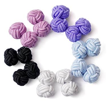 Imagem de Abotoaduras de tecido de seda HONEY BEAR, conjunto de 5 pares para presente de camiseta masculina