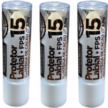 Imagem de Kit Com 3 Protetor Labial e Solar Fps 15 Manteiga de Cacau Com Própoli