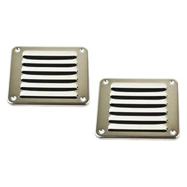 Imagem de MARINE CITY Ventilação com Louvered Retângulo de Aço Inoxidável Grau 316 10 × 12 cm para Fuzileiros Navais – Iates – Navios – Caiaques (pacote com 2)