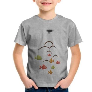 Imagem de Camiseta Infantil Peixinhos Móbile - Foca na Moda, Cinza, 14