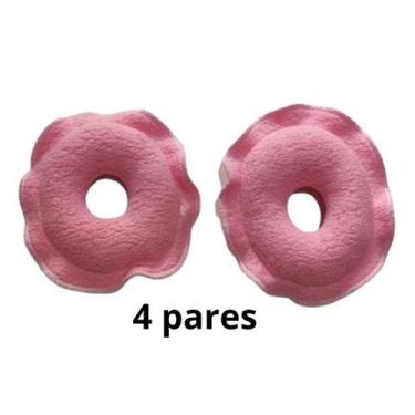 Imagem de 4 pares de rosquinhas de amamentação - tecido confortável e lavável - 