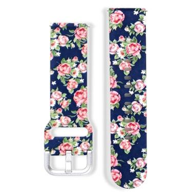 Imagem de XINGMALY Pulseiras para relógio inteligente Amazfit Bip 5 para mulheres e meninas, pulseira floral com padrão de silicone macio para relógio Amazfit Bip 5 (estilo-D)