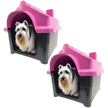 Imagem de 2x Casinhas Pet Cachorro Gato Conforto e Segurança Casa N3 (Rosa, N3)