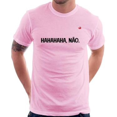 Imagem de Camiseta Hahahaha, Não. - Foca na Moda, Rosa bebê, GGG