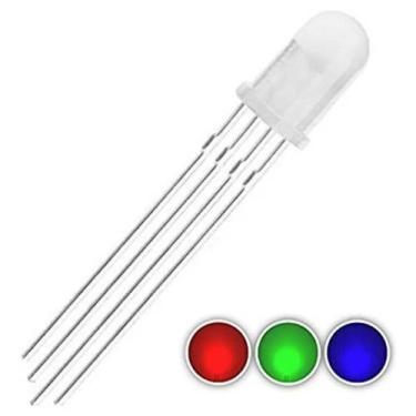 Imagem de 10x Led 5mm RGB 4 Terminais Difuso - Catodo Comum - Casa da Robótica