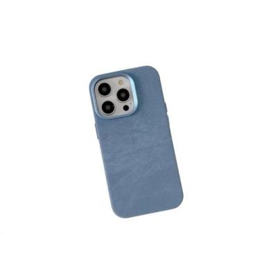 Imagem de Capa Case Estilo Jeans Azul Magsafe - Full Import, Iphone 15 pro max
