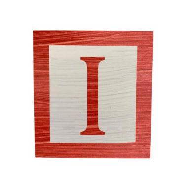 Imagem de Cubo Branco Letra Vermelha com Aplique Festa Chá de Bebê Decoração 8x8