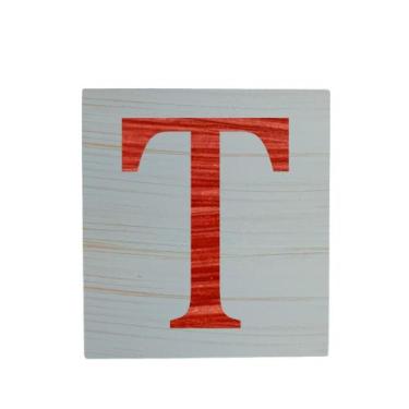 Imagem de Cubo Azul Bebê Letra Vermelho Festa Chá de Bebê Decoração 8x8x8 Cm Mdf