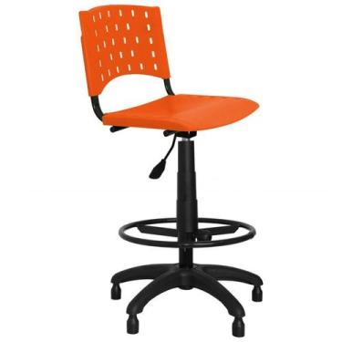 Imagem de Cadeira Caixa Giratória Plástica Laranja - ULTRA Móveis - Ultra Móveis