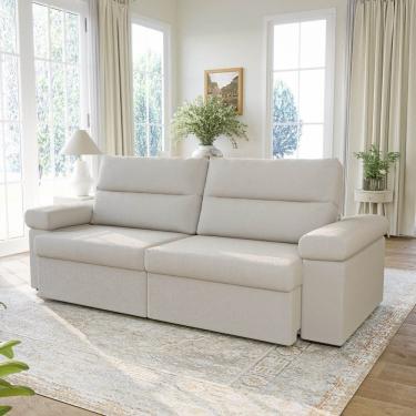 Imagem de Sofá Retrátil e Reclinável 250cm Botero Cabecasa Madeiramadeira OFFWHITE
