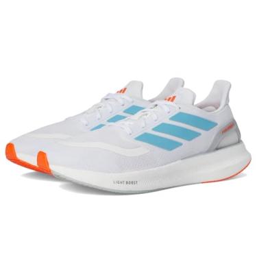 Imagem de adidas Tênis de corrida masculino Pureboost 5, Branco/Tinta Preamada/Laranja Impacto, 43