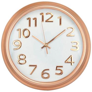 Imagem de Relógio Parede Redondo Rosê 33X33Cm