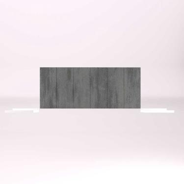 Imagem de Painel Cabeceira Estofada Bancada Cama Casal Box Cinza 1,35m