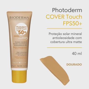 Imagem de Protetor solar bioderma photoderm cover touch mineral dourado fps 50 + 40ML