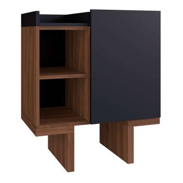 Imagem de Gabinete de Banheiro Bler 1 pt Preto e Madeirado