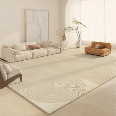 Imagem de Tapete listrado geométrico bege minimalista estilo creme decoração sala de estar tapetes confortável macio quarto jogo tapete, AX026,3,E,300x400CM