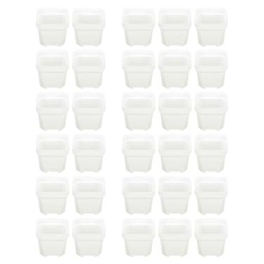 Imagem de Generic 30pcs Plant Bursery Pots com orifícios de drenagem Planta vasos de partida vasos de flores Pote de mudas para o pátio da, Branco, 6.5cmx5.4cm
