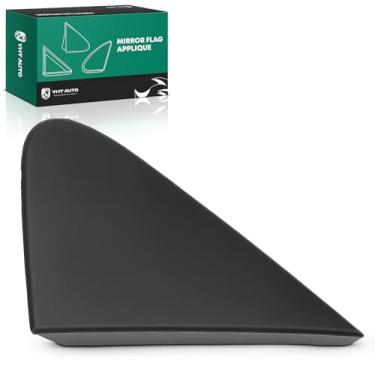 Imagem de YHTAUTO Painel de aplique da bandeira do espelho lateral do motorista compatível com Toyota Corolla LE 2009-2013 L4 1,8L, acabamento triangular do espelho retrovisor lateral liso preto