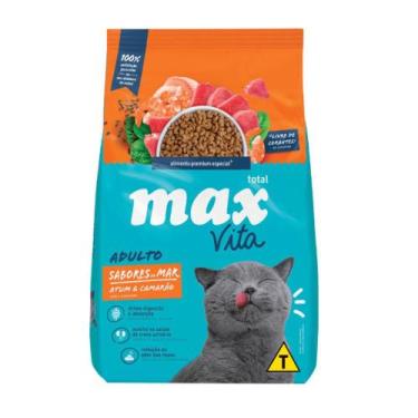 Imagem de Ração Cat Vita Sabores Mar Atum Camarão Gatos Adultos 3kg - Max Total 