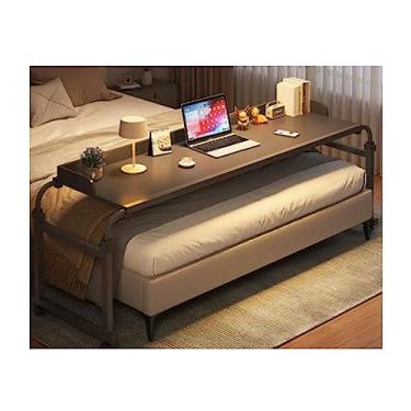 Imagem de Mesa de cama, mesa de computador sobre a cama com rodas, mesa de trabalho de computador ajustável em altura ajustável sobre rodas para jantar de trabalho