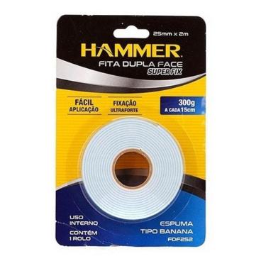 Imagem de Fita dupla face espuma tipo banana 25mm x 2m fdf252 hammer