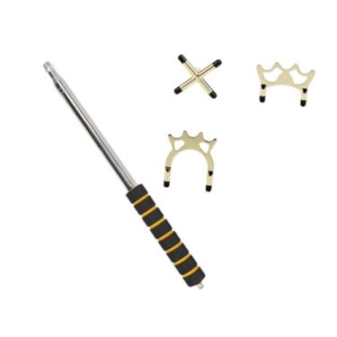 Imagem de Dynwave Billiards Cue Stick Bridge para mesa de sinuca, sinuca profissional de sinuca de snooker, alça confortável para jogo, festa interna, com 3 Cabeças de Ponte