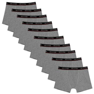 Imagem de Kit 10 Cuecas Masculinas Boxer Cotton Basic Huxter, Cinza, M