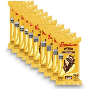 Imagem de Biscoito Wafer Maxi Bauducco Chocolate Kit 10 Pacotes 104g