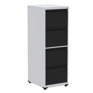 Imagem de Armário de Arquivo de Aço Pandin 4 Gavetas gavetas Cinza/Preto