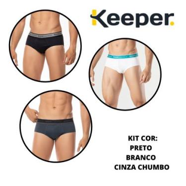 Imagem de Kit com 3 cuecas slip microfibra soft lisa Keeper Ref.: 36530