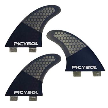 Imagem de OITRCSS Conjunto de barbatanas Thruster, barbatana de prancha de surf G5, 3 quilhas para pranchas de surf, longboard de surf, shortboard, fibra de vidro reforçada, vem com parafusos e chave, funciona