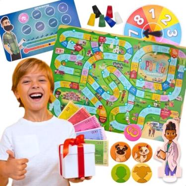 Imagem de Jogo Tabuleiro Partiu Simulação da Vida Real Crianças 7 8 9 10 Anos Família Pets Filhos Salário Empréstimo Seguro e Eventos Surpresa Presente Infantil Natal Dia das Crianças Aniversário