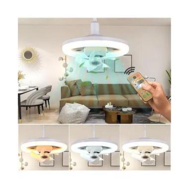 Imagem de Luminária com Ventilador de Teto 3 Velocidades Lâmpada 3 Modos de Ilum