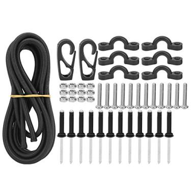 Imagem de Caiaque Canoa Corda Elástica com Gancho Fixo C Forma Fivela Alta Resistência Nylon Outdoor Pesca Náutica Strap Kit Importado Latex Core Aço Inoxidável Alumínio 2.44m 8.01ft