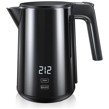 Imagem de Chaleira Elétrica de Parede Dupla em Aço Inox 1,0L 1200W com Controle de Temperatura e Manutenção de Calor por 4h,SSYFEI