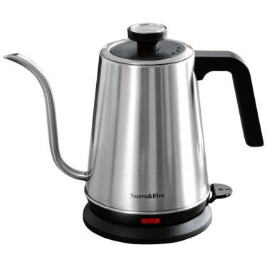 Imagem de Chaleira Elétrica Nueve&Five Gooseneck com Termômetro 1L - Aço Inoxidável - Desligamento Automático - 1000W