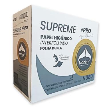 Imagem de PAPEL HIGIENICO INTERFOLHADO FOLHA DUPLA SUPREME NOHKER 8000 FLS
