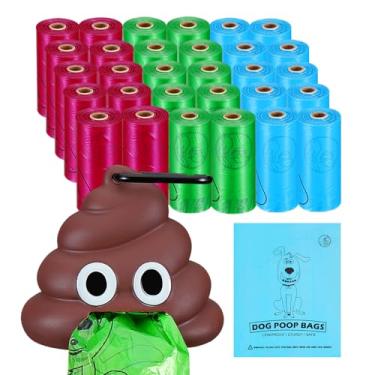 Imagem de Letalong Saco de cocô de cachorro com suporte, 450 unidades de sacos de lixo perfumados biodegradáveis para cães com 1 dispensador, sacos de cocô de estimação para cães