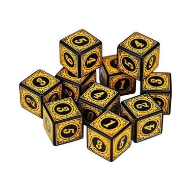 Imagem de Conjunto De Dados Acrílicos De 16mm, 10 Peças, 6 Lados, Padrão Esculpi