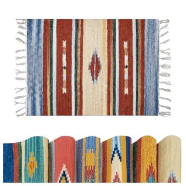 Imagem de 1 Tapete Cozinha Kilim Original Algodão Absorvente 60x90 Vr - D4Kil Amarelo Azul Vermelho Verde Laranja Cru - Classico R