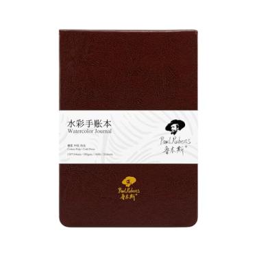 Imagem de Paul Rubens Caderno de aquarela, 100% algodão, sem ácido, prensado a frio, caderno de desenho em aquarela 19 x 5,12 cm, 63,5 kg/300 gsm, 20 folhas para aquarelas, guache, acrílicos